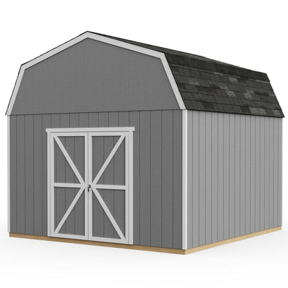 Handy Home Products Hudson 12×12 Do-it-Yourself Wooden Storage Shed with Floor Brown