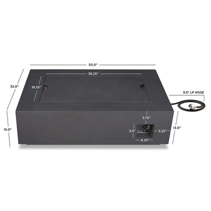 Real Flame Aegean 50″ Rectangle Propane Gas Outdoor Fire Table