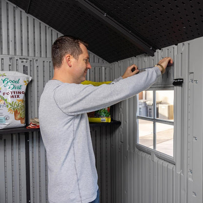 Outdoor Storage Shed, 15 X 8 Foot, Gray