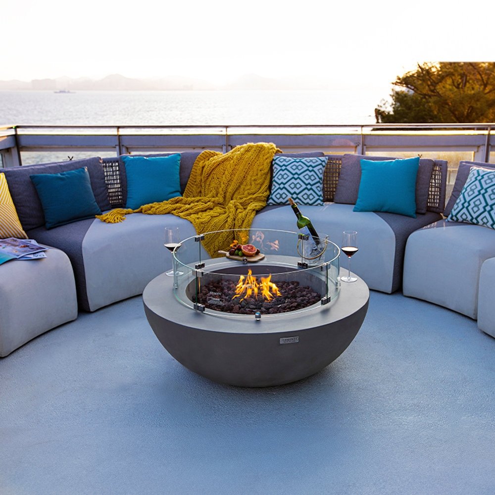 Orren Ellis Lunar Bowl / Roca Outdoor Concrete Fire Pit