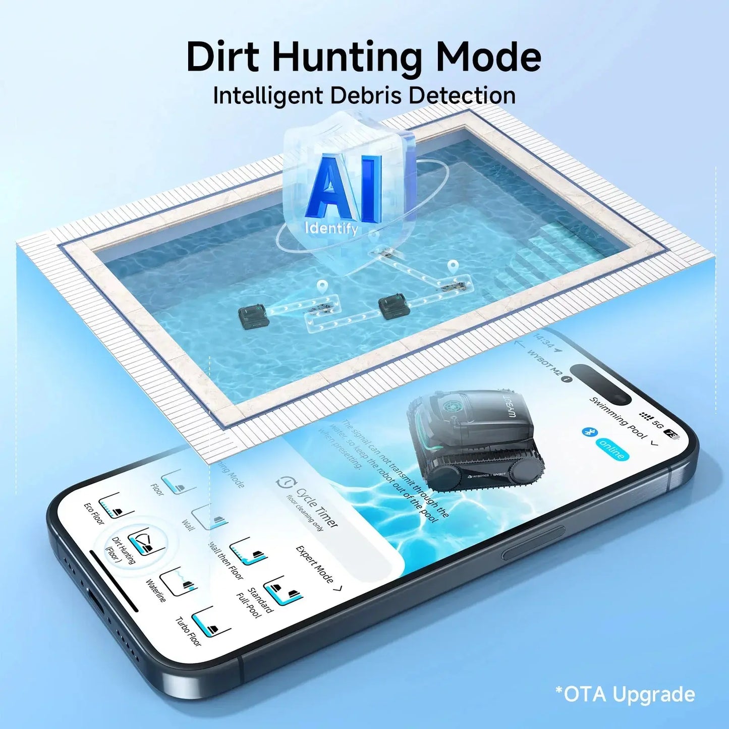 WYBOT M2 Vision Cordless Robotic Pool Cleaner – AI Camera for Large Inground Pools
