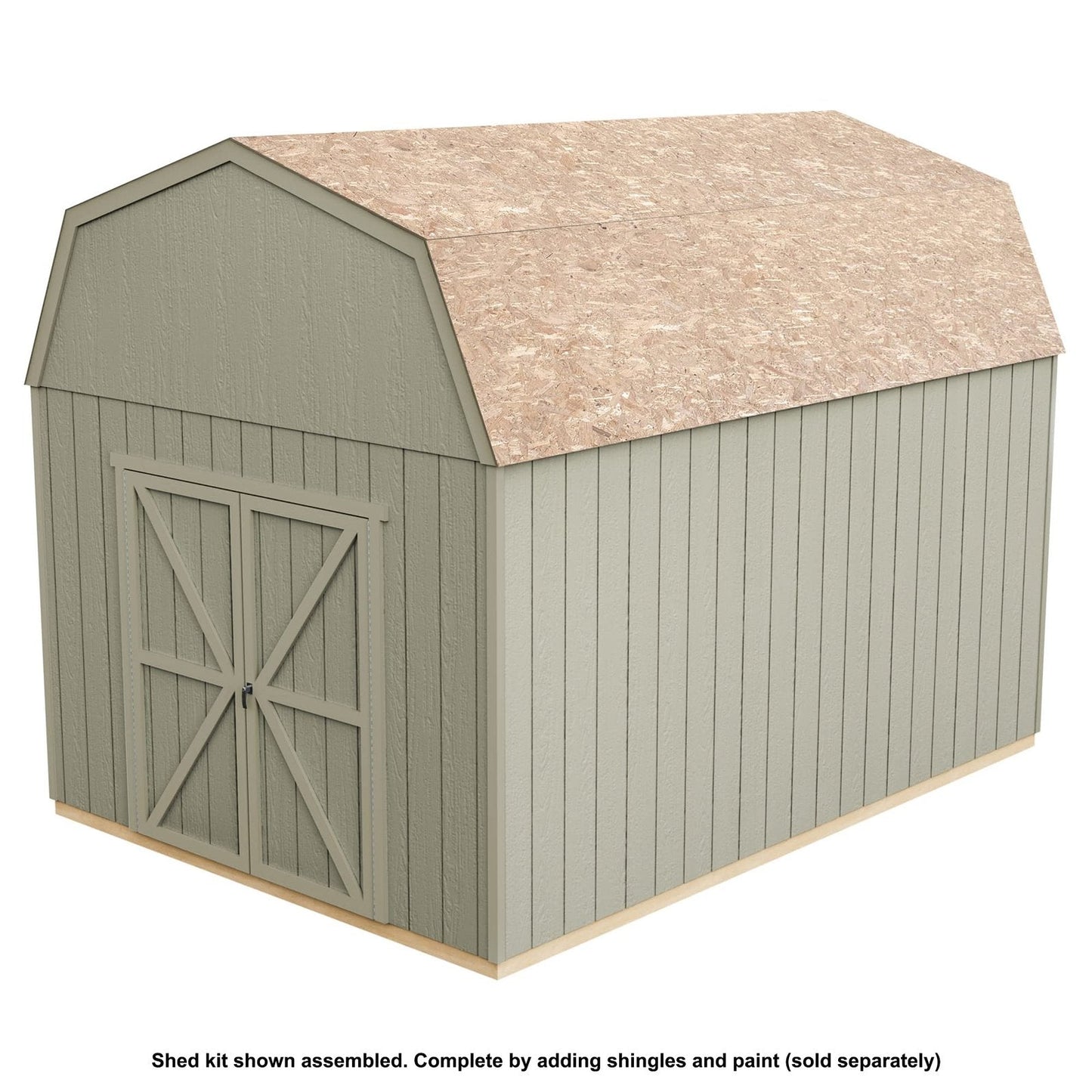 Handy Home Products Braymore 10×14 Do-It-Yourself Wooden Storage Shed with Floor