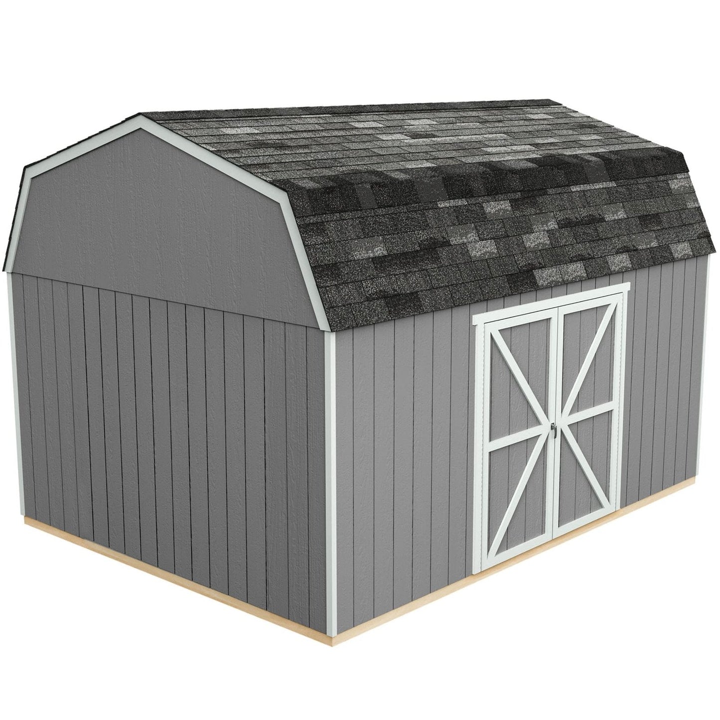 Handy Home Products Hudson 12×16 Do-it-Yourself Wooden Storage Shed Brown Without Floor