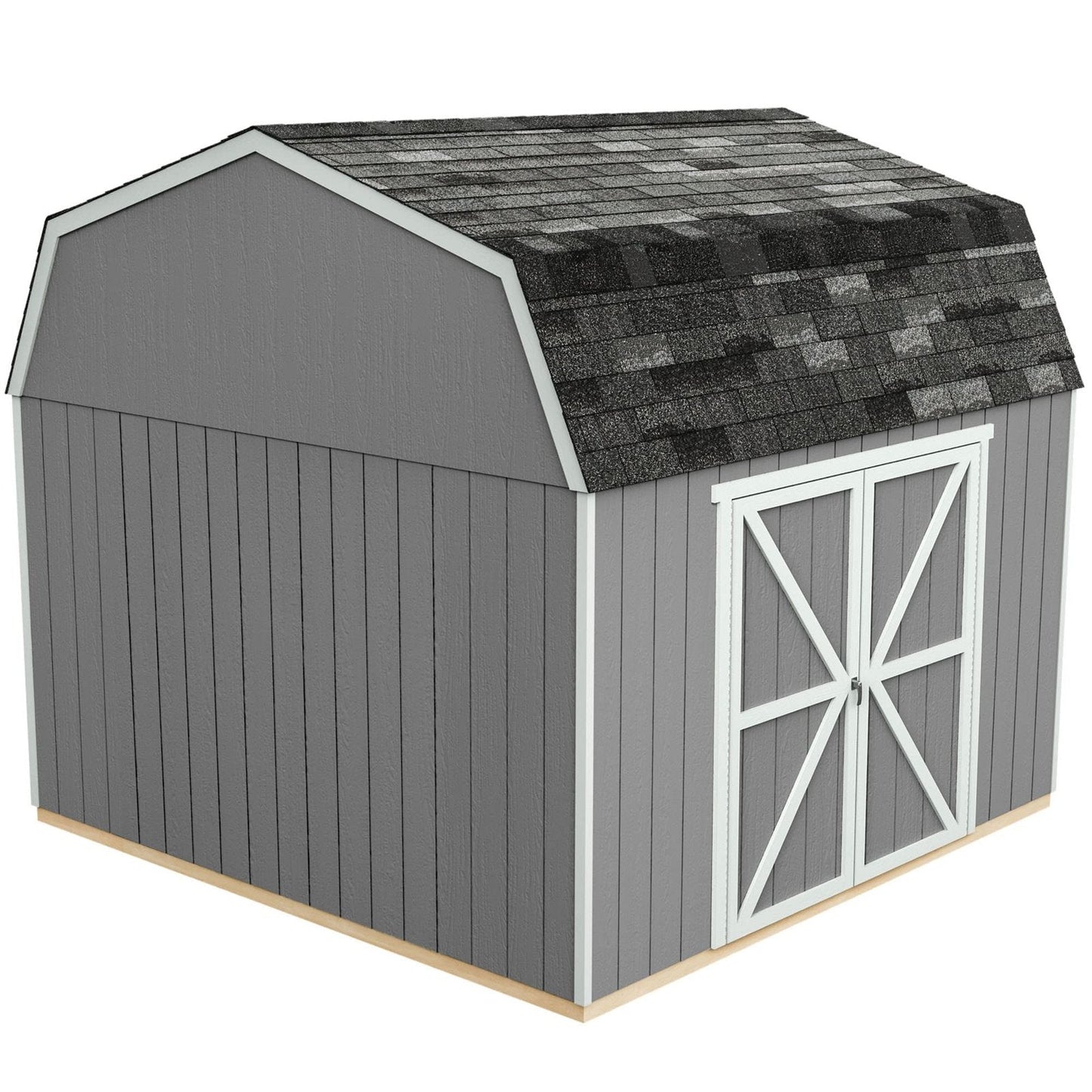 Handy Home Products Hudson 12×12 Do-it-Yourself Wooden Storage Shed with Floor Brown
