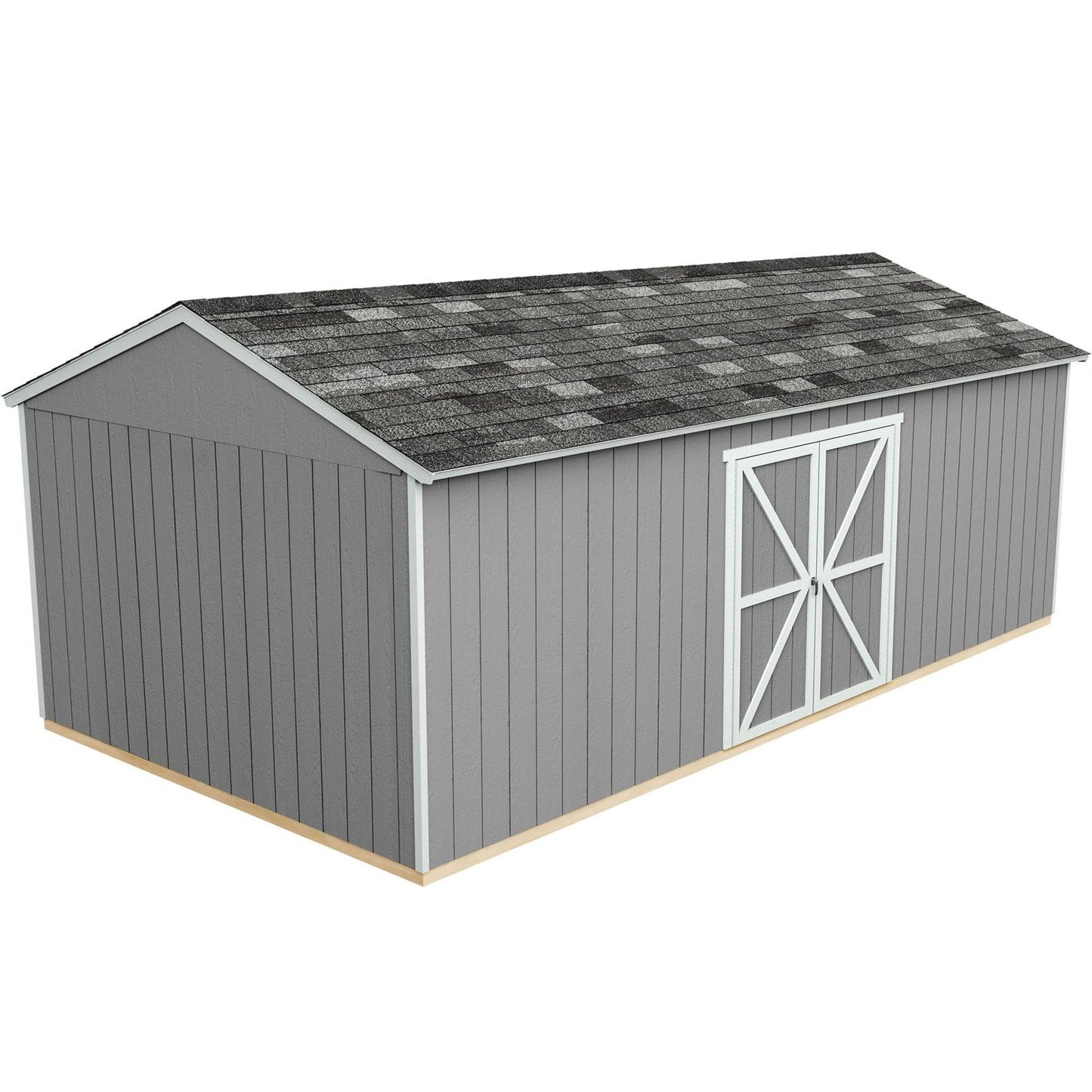 Handy Home Products Astoria 12×24 Do-It-Yourself Wooden Storage Shed Brown Without Floor