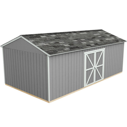 Handy Home Products Astoria 12×24 Do-It-Yourself Wooden Storage Shed Brown Without Floor