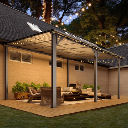 Aecojoy 14×12 ft Aluminum Pergola with Canopy