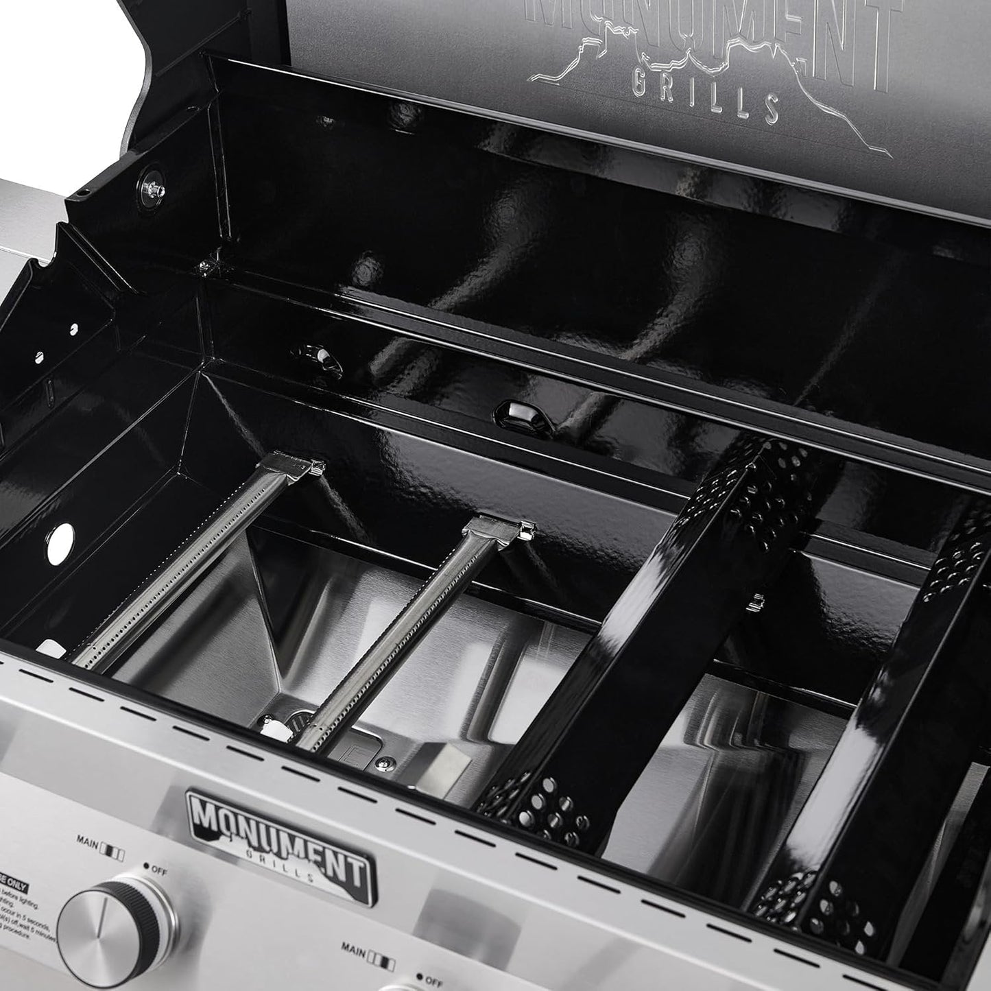 Monument Grills Eminence 405 |Tech Stainless Propane Gas Grill Eminence 405 & Cast Iron Cooking Plate