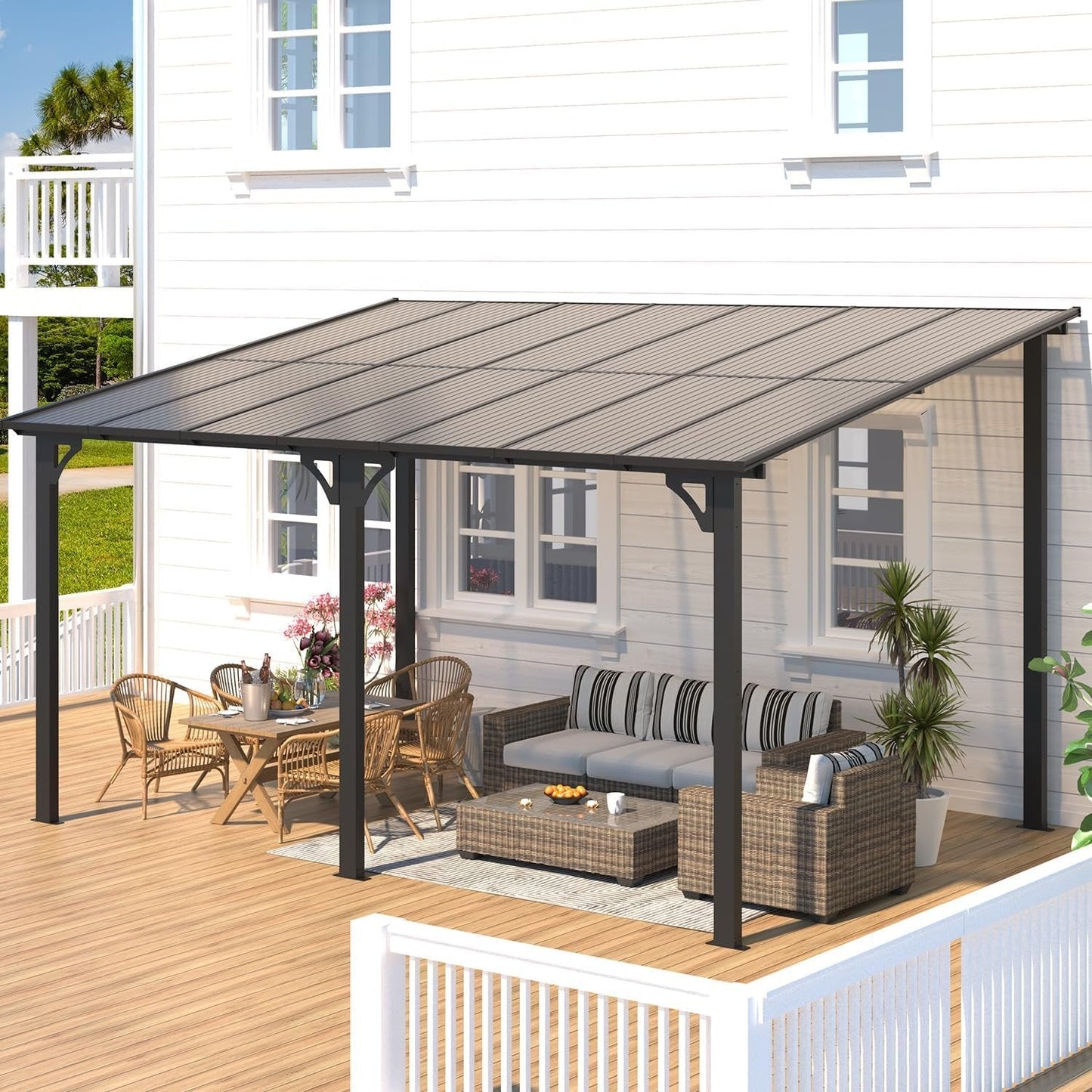Aecojoy Aluminum Pergola with Canopy