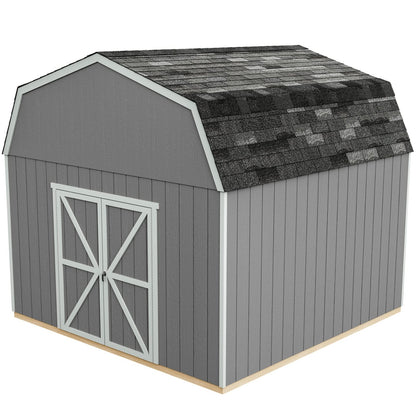 Handy Home Products Hudson 12×12 Do-it-Yourself Wooden Storage Shed with Floor Brown