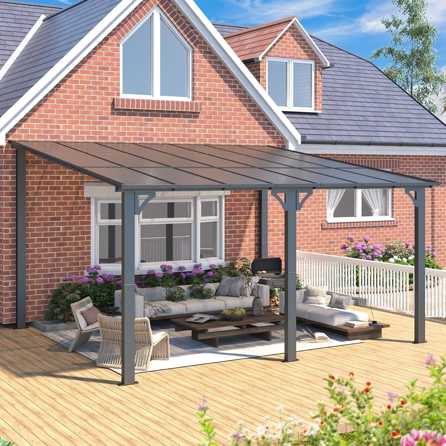 Aecojoy 14×12 ft Aluminum Pergola with Canopy