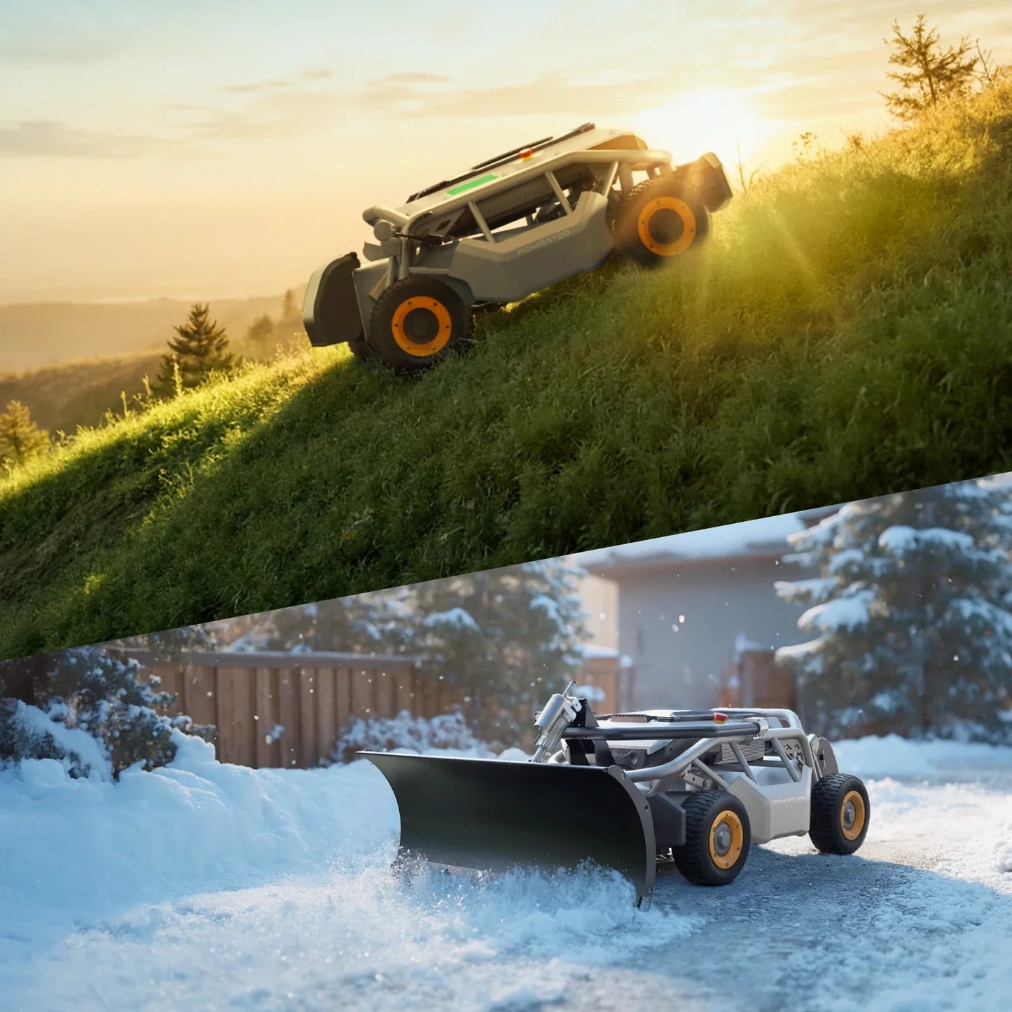 Mow, Vac and Plow Bundle with S1 4WD 18Ah 75% Slope Mower