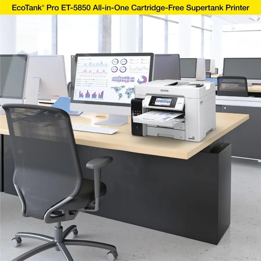 Epson EcoTank Pro ET-5850 Wireless Color All-in-One Supertank Printer C11CJ29201