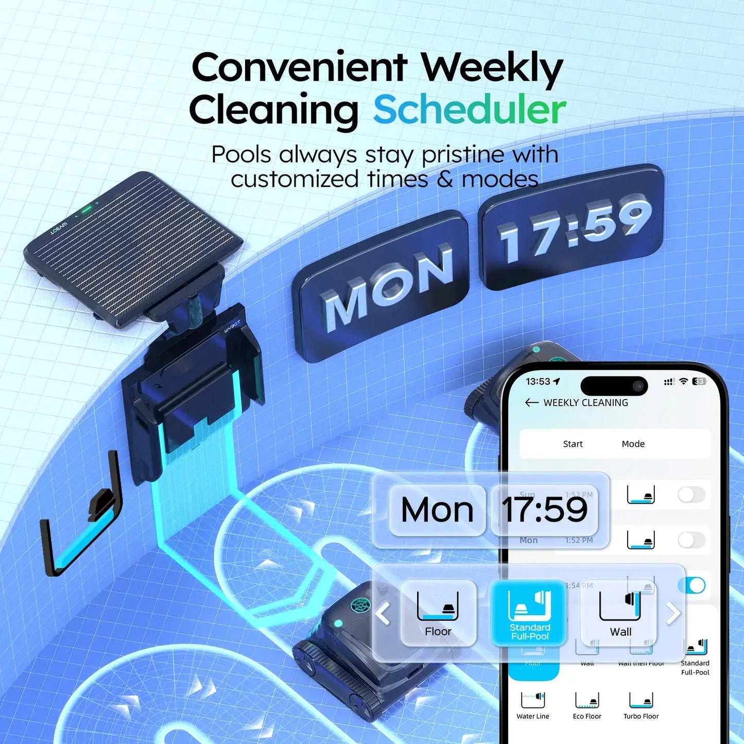 WYBOT S2 Solar Robotic Pool Cleaner – Solar Charging, App Control