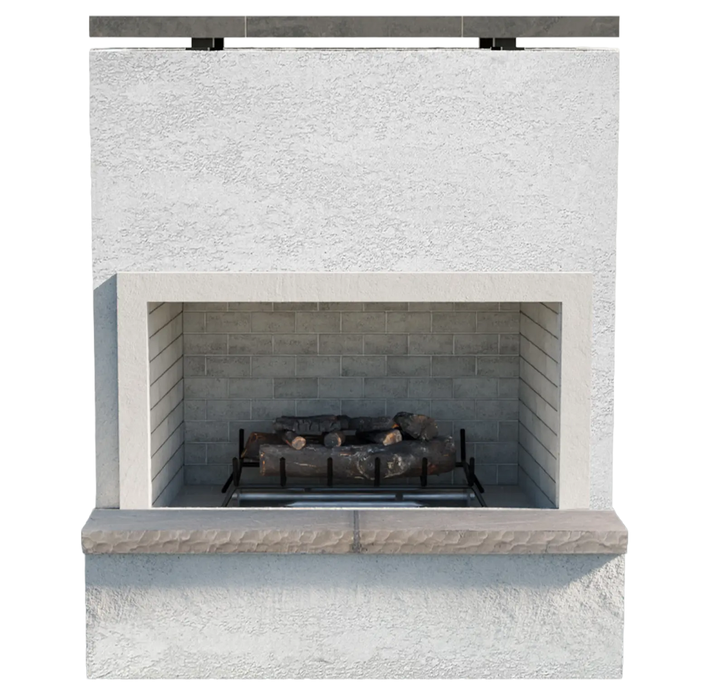 Cal Flame - Monterey Modern Outdoor Gas Fireplace W/ Bottom Mantel | Model: FRP901-2