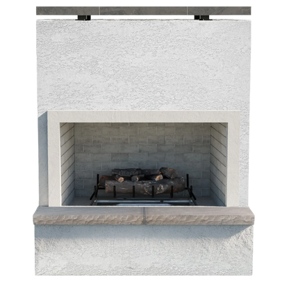 Cal Flame - Monterey Modern Outdoor Gas Fireplace W/ Bottom Mantel | Model: FRP901-2