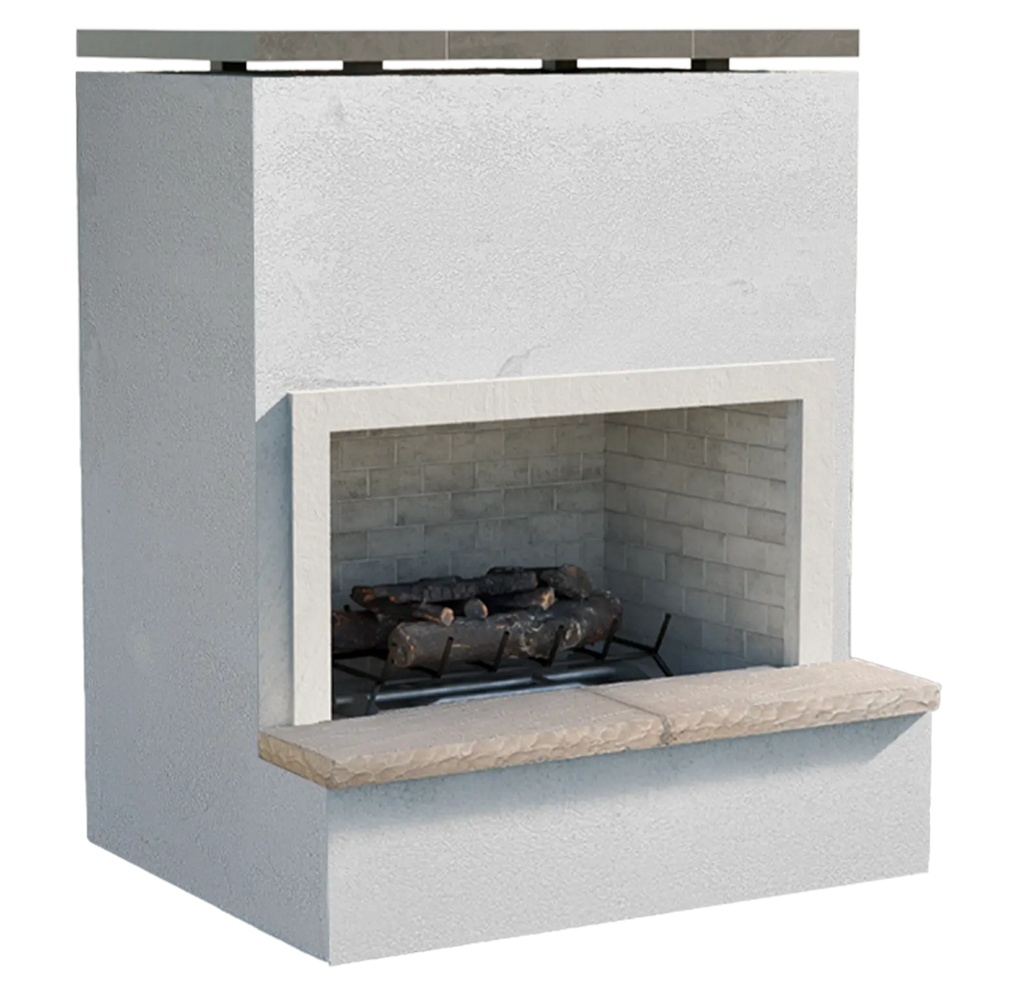 Cal Flame - Monterey Modern Outdoor Gas Fireplace W/ Bottom Mantel | Model: FRP901-2