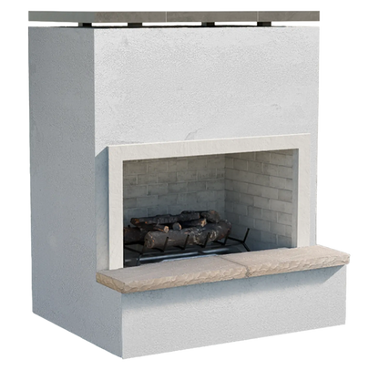 Cal Flame - Monterey Modern Outdoor Gas Fireplace W/ Bottom Mantel | Model: FRP901-2