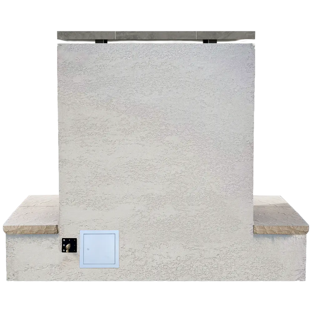 Cal Flame Sahara Modern Outdoor Gas Fireplace w/ Wrap-Around Mantel | Model: FRP901-3
