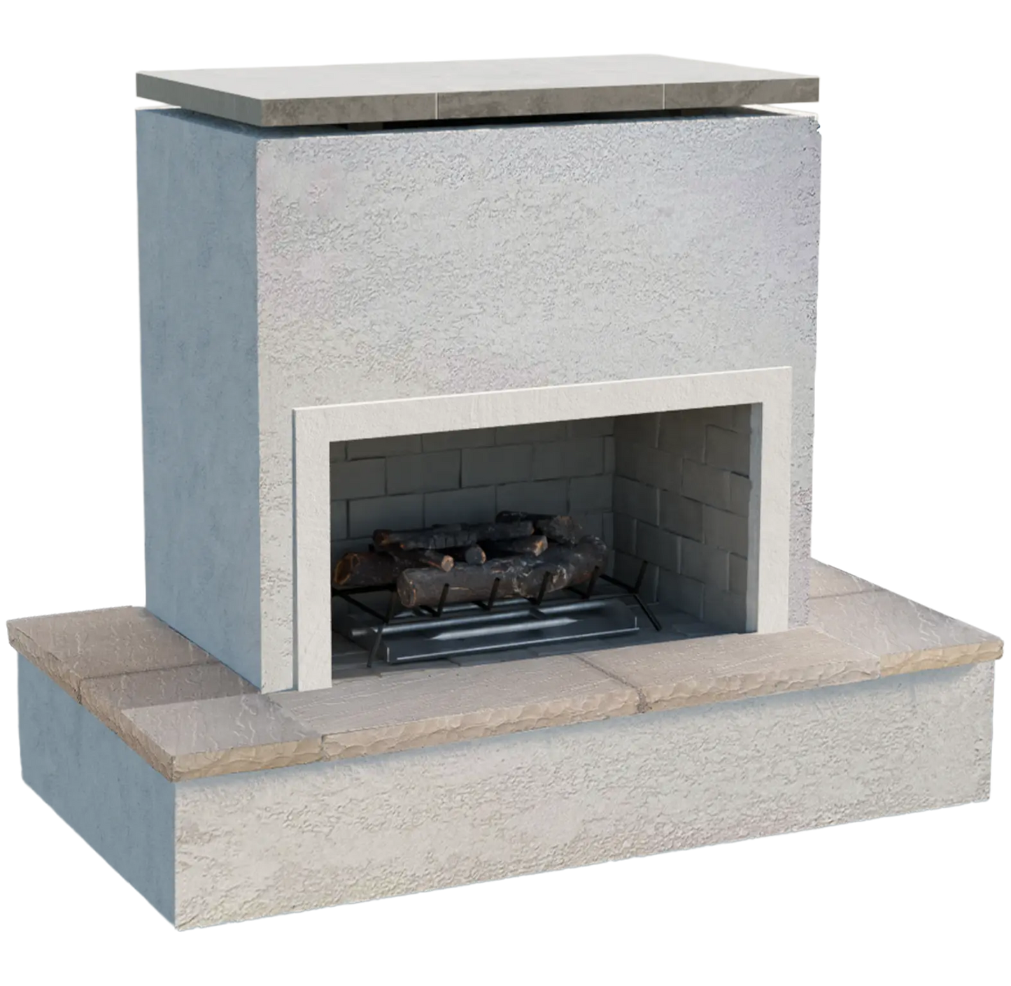 Cal Flame Sahara Modern Outdoor Gas Fireplace w/ Wrap-Around Mantel | Model: FRP901-3