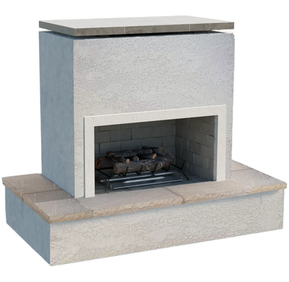 Cal Flame Sahara Modern Outdoor Gas Fireplace w/ Wrap-Around Mantel | Model: FRP901-3