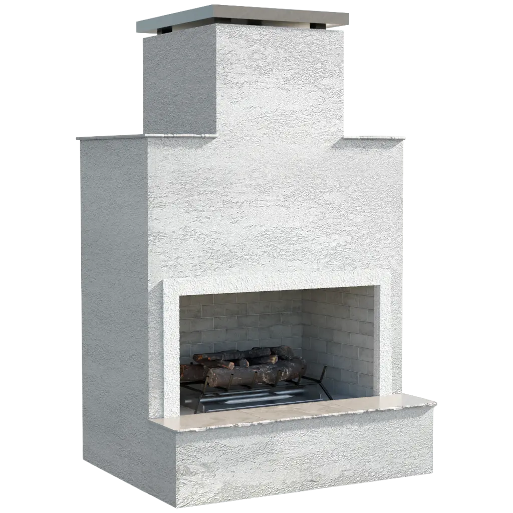 Cal Flame Cancun Contemporary Outdoor Gas Fireplace W/ Bottom Mantel | Model: FRP903-2
