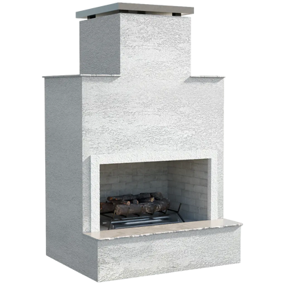 Cal Flame Cancun Contemporary Outdoor Gas Fireplace W/ Bottom Mantel | Model: FRP903-2