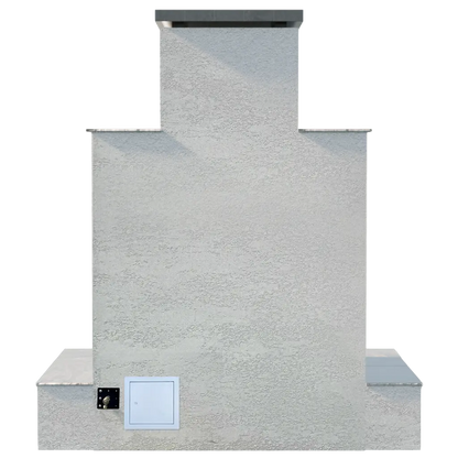 Cal Flame - Tahiti Contemporary Outdoor Gas Fireplace with Bottom Wrap-Around Mantel | Model: FRP903-3