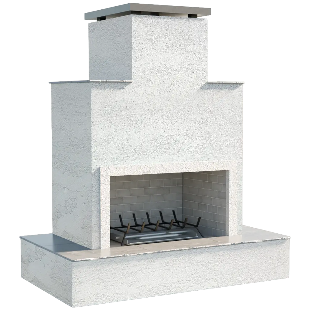Cal Flame - Tahiti Contemporary Outdoor Gas Fireplace with Bottom Wrap-Around Mantel | Model: FRP903-3