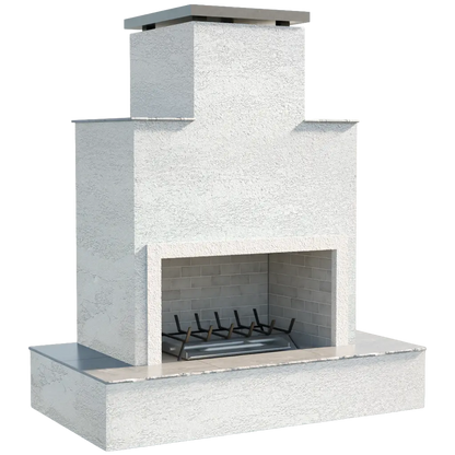 Cal Flame - Tahiti Contemporary Outdoor Gas Fireplace with Bottom Wrap-Around Mantel | Model: FRP903-3