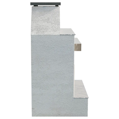 Cal Flame - Durango Modern Outdoor Gas Fireplace w/ Extended Bottom Mantel | Model: FRP905-2