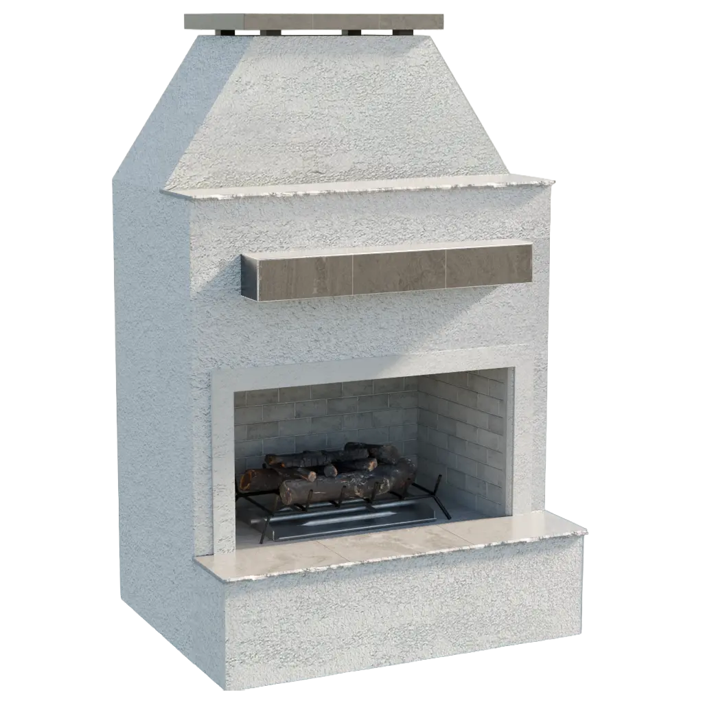Cal Flame - Durango Modern Outdoor Gas Fireplace w/ Extended Bottom Mantel | Model: FRP905-2