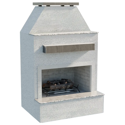 Cal Flame - Durango Modern Outdoor Gas Fireplace w/ Extended Bottom Mantel | Model: FRP905-2