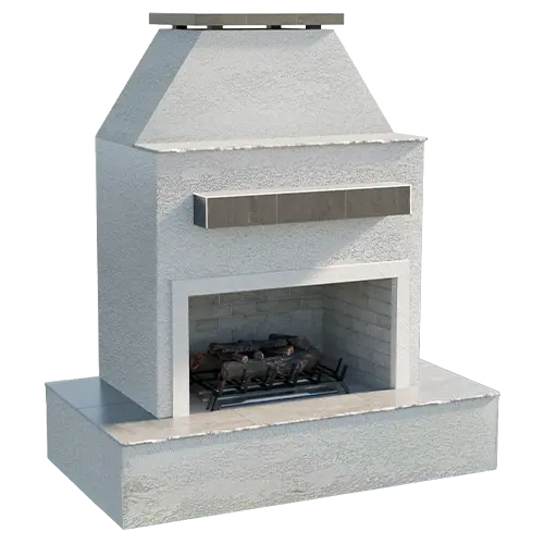 Cal Flame Key West Modern Outdoor Gas Fireplace with Wrap-Around Mantel | Model: FRP905-3