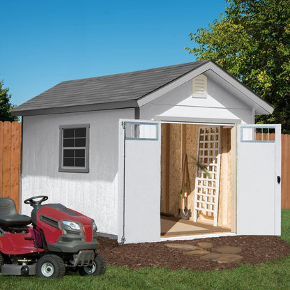 Handy Home Products Beachwood 8×12 Do-it-Yourself Wooden Storage Shed with Floor Tan