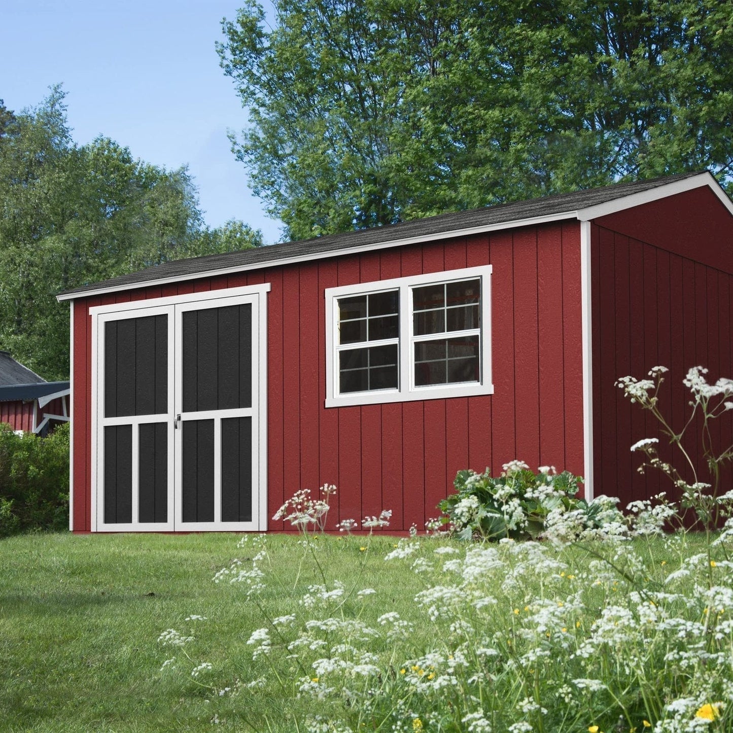Handy Home Products Astoria 12×24 Do-It-Yourself Wooden Storage Shed Brown Without Floor