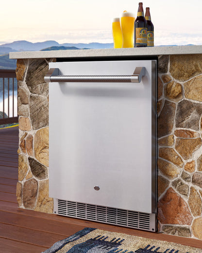 Aspire By Hestan 24" Outdoor Undercounter Refrigerator With Lock & Solid Reversiblr Door - ERS24