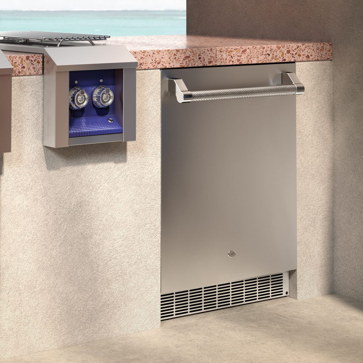 Aspire By Hestan 24" Outdoor Undercounter Refrigerator With Lock & Solid Reversiblr Door - ERS24