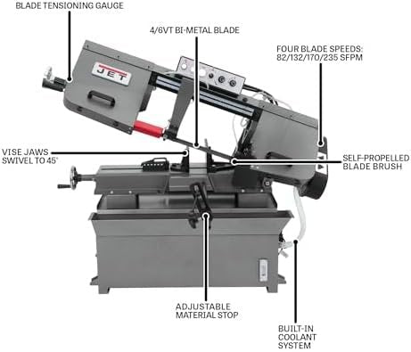 JET 9″ x 16″ Horizontal Bandsaw, 1-1/2 HP, 115/230V 1Ph (Model HBS-916)