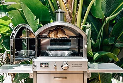 Summerset ‘The Oven’ Outdoor Freestanding Large Capacity Gas Oven with Pizza Stone, Smoker Box and Mobile Cart, 304 Stainless Steel Construction, Natural Gas