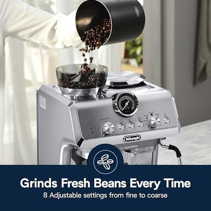 De’Longhi La Specialista Arte Evo Espresso Machine – Compact Cold Brew Coffee Maker with Grinder, Milk Steam Wand/Frother & Tamping Tools – Home Barista Kit for Lattes, Cappuccinos, Iced Coffee