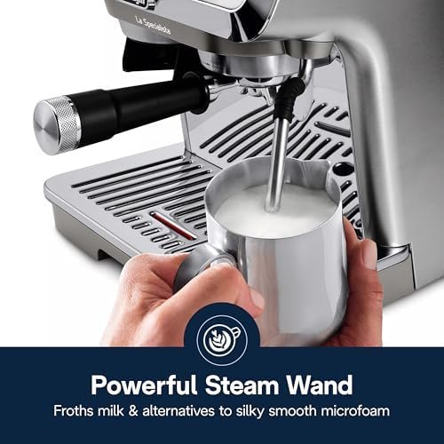 De’Longhi La Specialista Arte Evo Espresso Machine – Compact Cold Brew Coffee Maker with Grinder, Milk Steam Wand/Frother & Tamping Tools – Home Barista Kit for Lattes, Cappuccinos, Iced Coffee