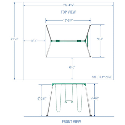 Big Brutus Heavy-Duty Metal A-Frame Swing Set