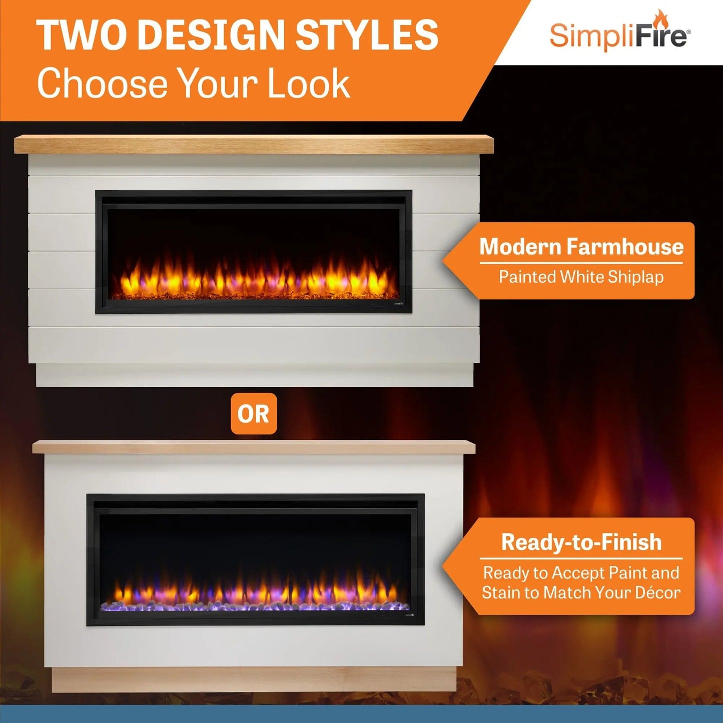 SimpliFire Electric Fireplace Mantel Package Boyd Ready-to-Finish 001