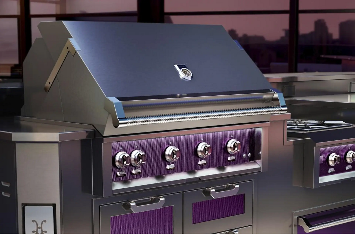 Hestan 12"Foot, With Grill, Outdoor Living Suites with Side Burner (SS Countertop) - GESS12