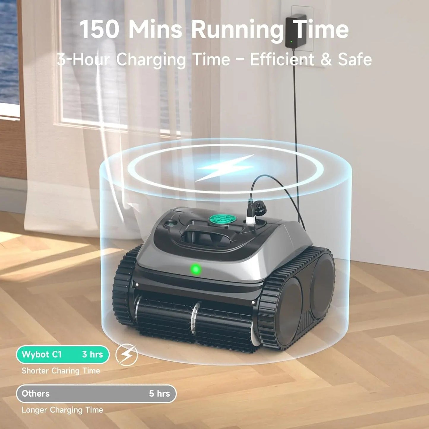 WYBOT C1 Cordless Robotic Pool Cleaner – Floor, Walls & Waterline