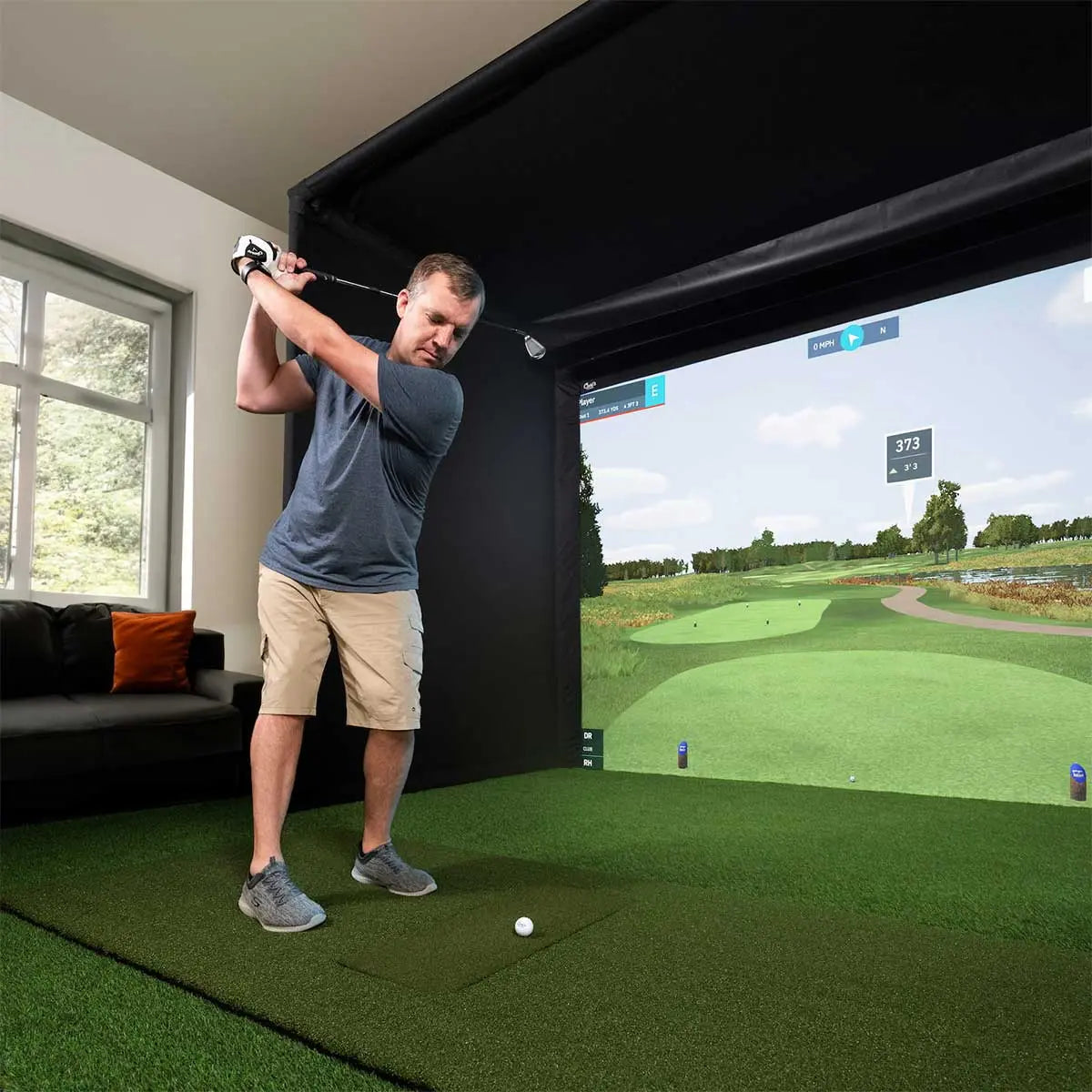 Carl's Place DIY Golf Simulator Enclosure Kit with Premium Impact Screen 7.7x10 | Model: gekc2-pm-7-7x10x5