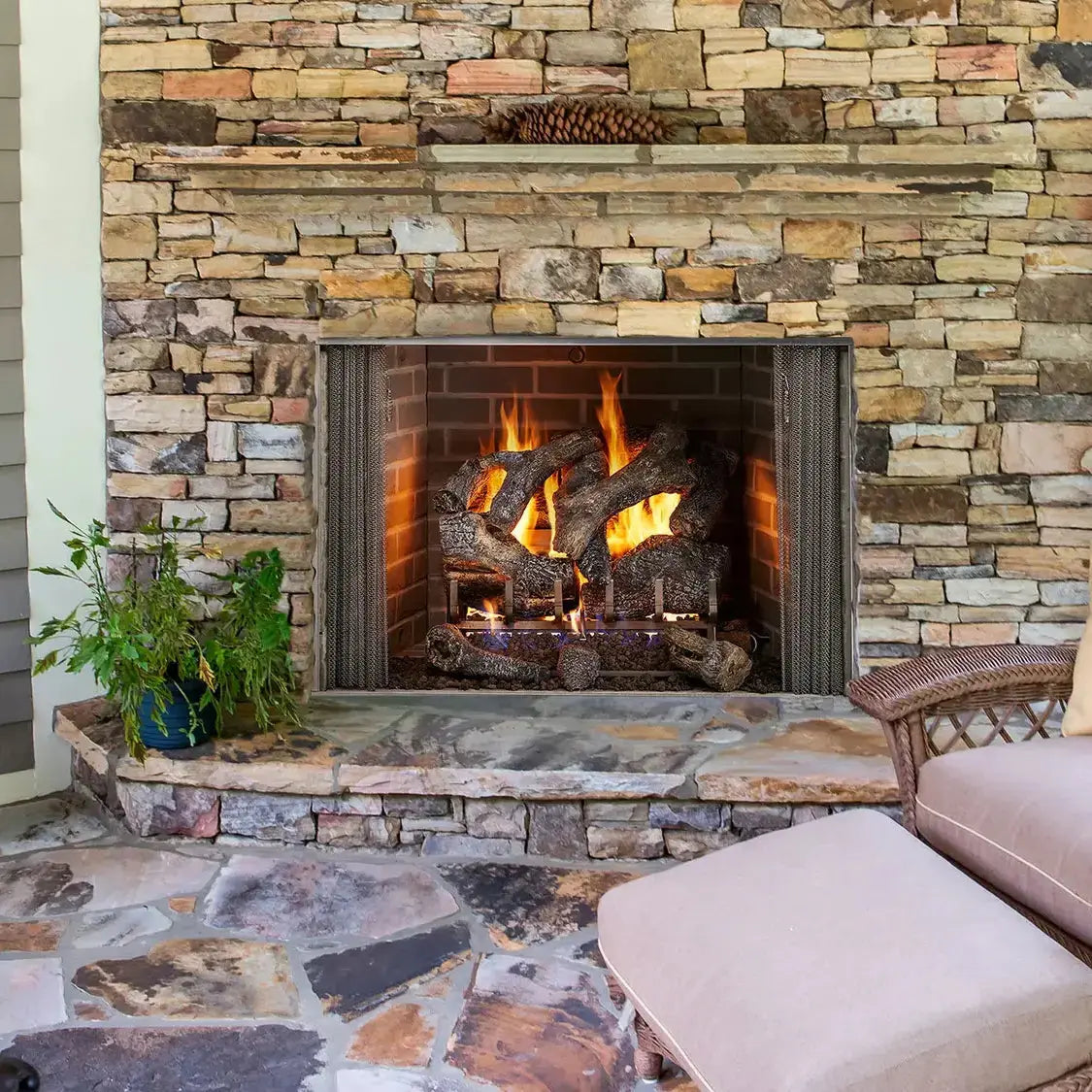 Majestic Cottagewood 42” Wood Fireplace | Weatherproof Design | ODCTGWD-42