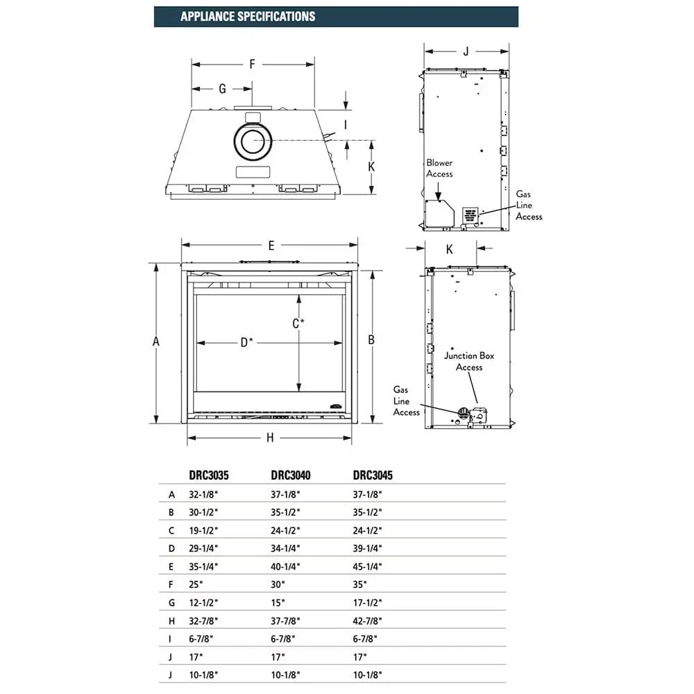 Superior Gas Fireplace 45-Inch DRC3045 Contemporary Electronically Ignited Direct Vent