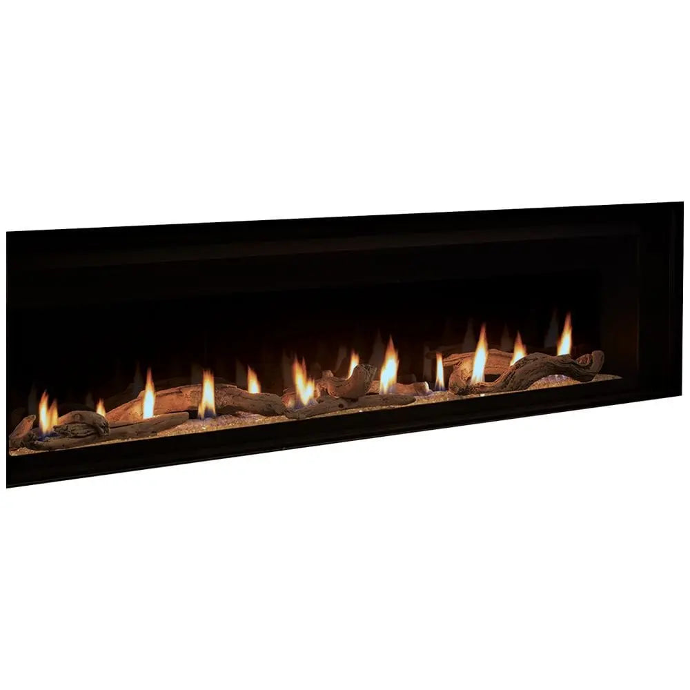 Superior Gas Fireplace 84-Inch DRL6084 Linear Electronic Ignition Direct Vent Remote Crushed Glass Media